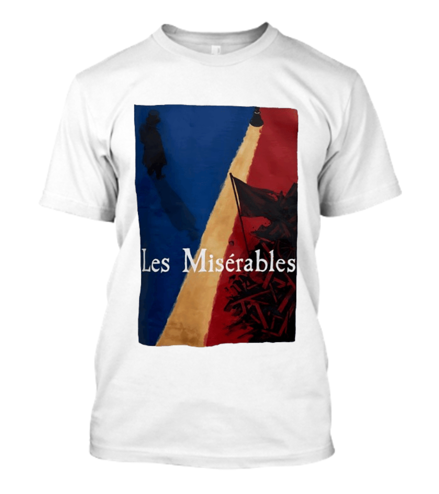 Les Misérables Barricade Tricolor Shadow And Flag Scenery T-Shirt