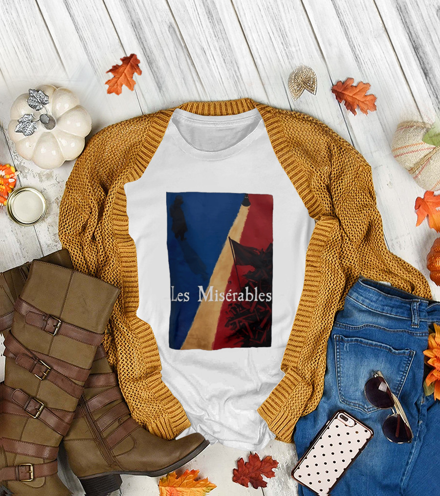Les Misérables Barricade Tricolor Shadow and Flag Scenery T-Shirt