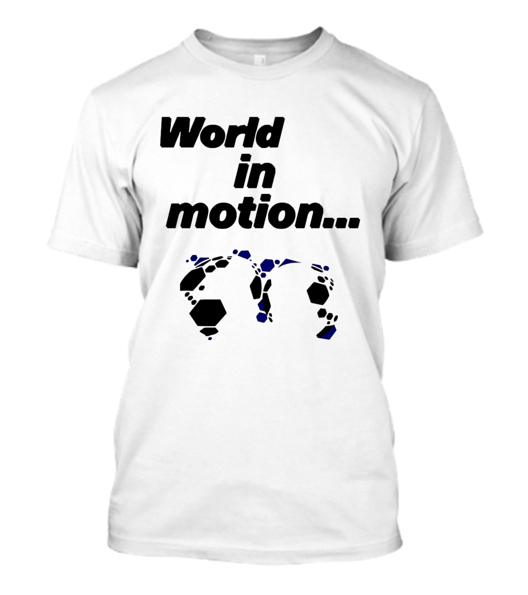 World In Motion Soccer Football Hexagon Shapes T-Shirt