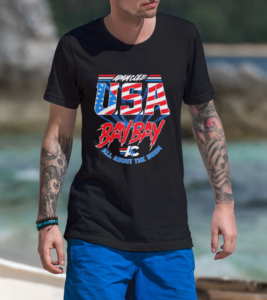 Advance USA Bay Bay All About The Boom Red White Blue Star T-Shirt