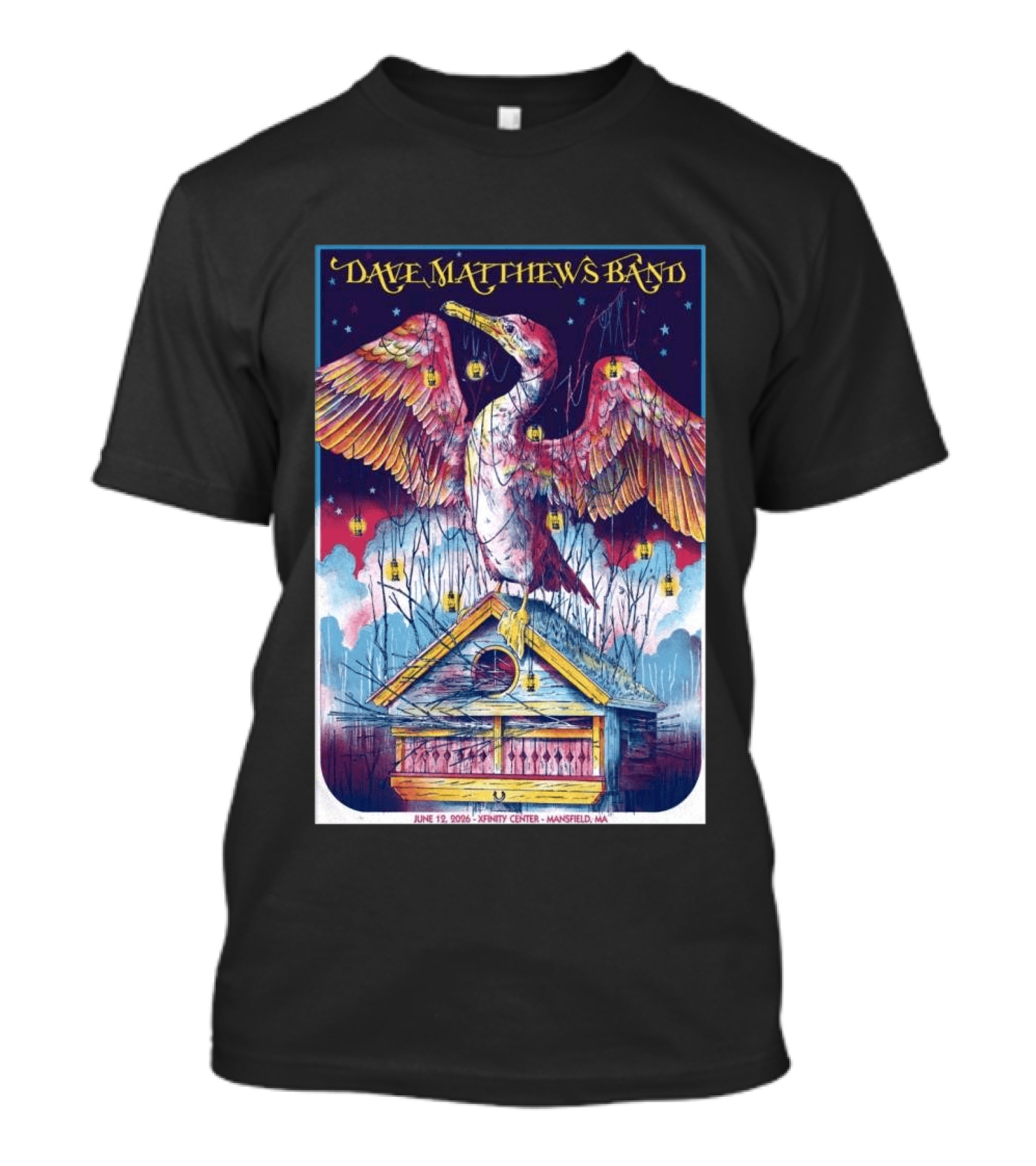 Dave Matthews Band June 19 2026 Xfinity Center Mansfield MA Bird Lanterns T-Shirt