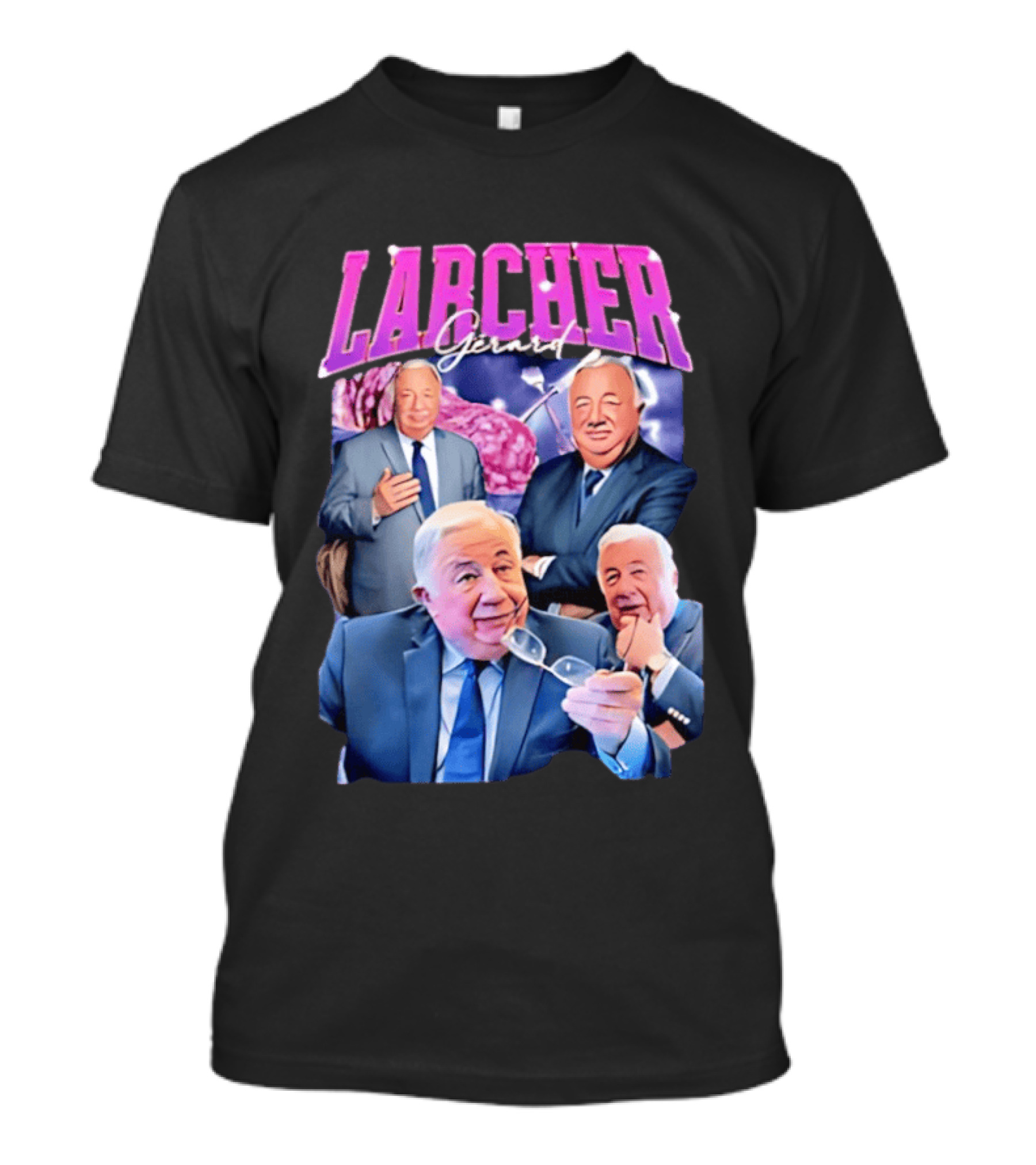 Larcher Gérard 90s Bootleg Style Retro Collage T-Shirt