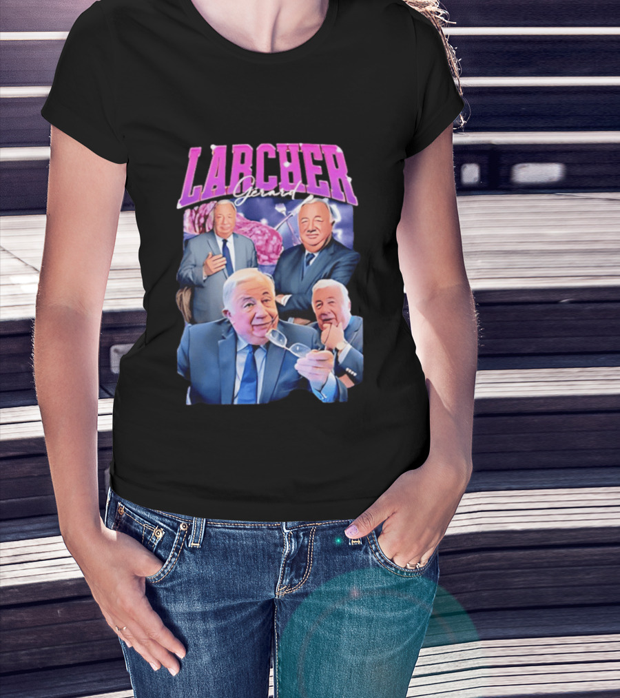 Larcher Gérard 90s Bootleg Style Retro Collage T-Shirt