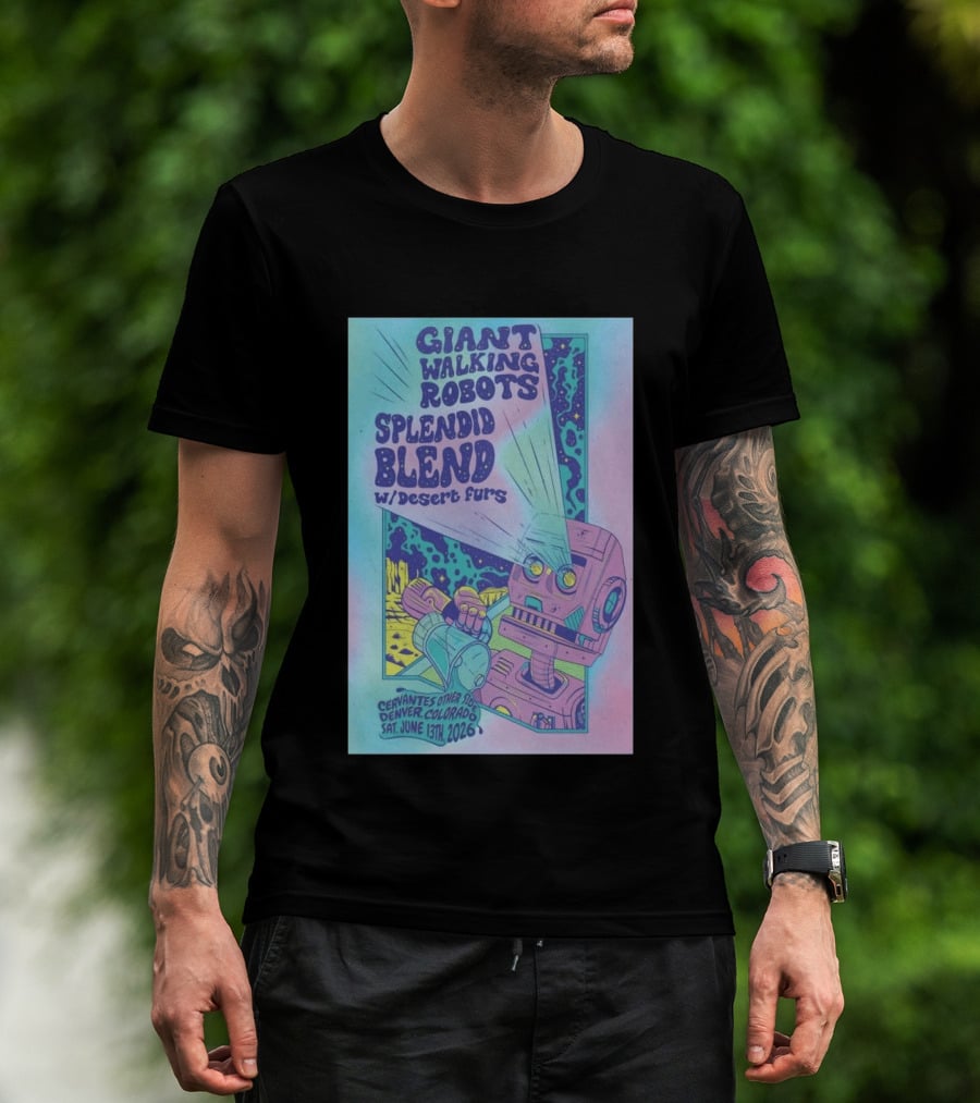Giant Walking Robots Splendid Blend Desert Furs Cervantes Other Side Denver June 13 2026 T-Shirt