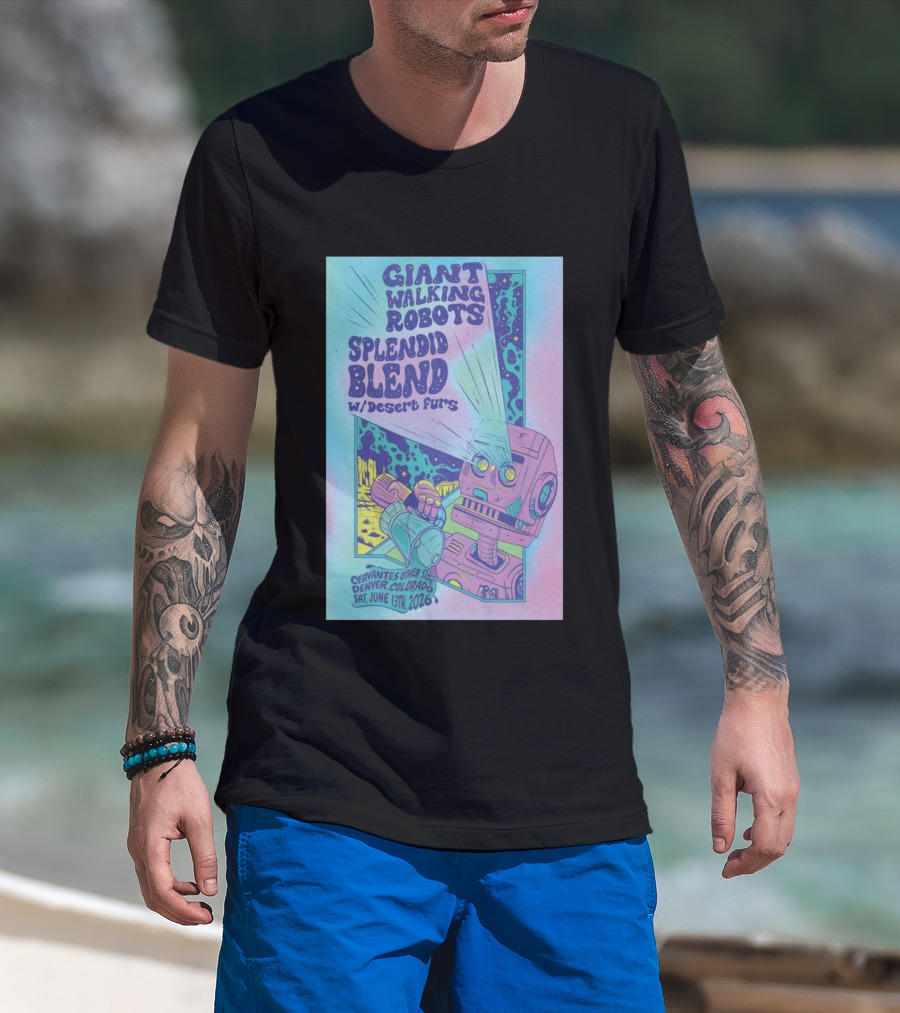 Giant Walking Robots Splendid Blend Desert Furs Cervantes Other Side Denver June 13 2026 T-Shirt