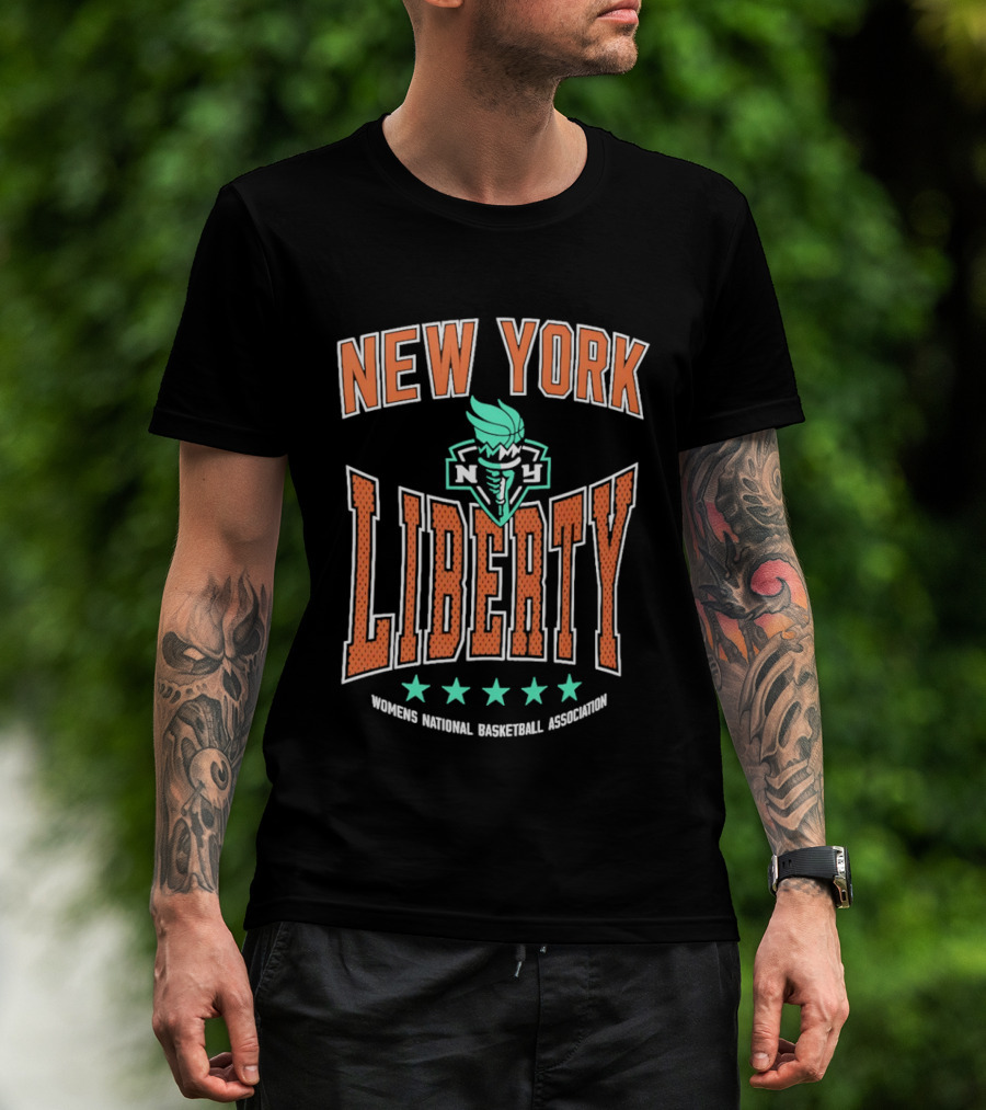 New York Liberty WNBA Women's National Basketball Association 2026 Starter Center Squeeze T-Shirt