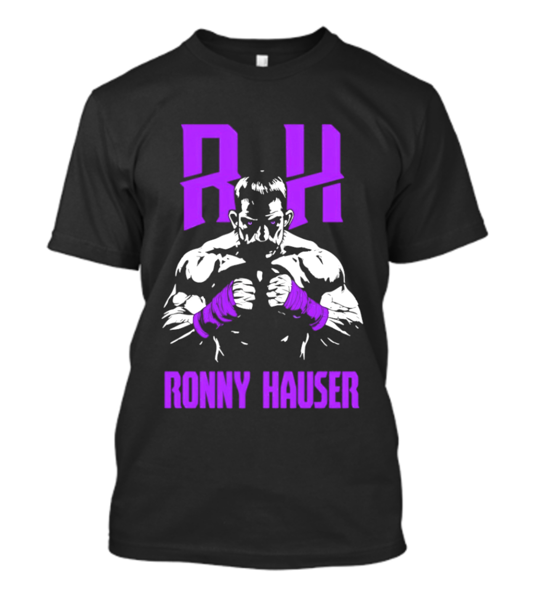 RH Ronny Hauser Wrestler With Purple Boxing Wraps T-Shirt