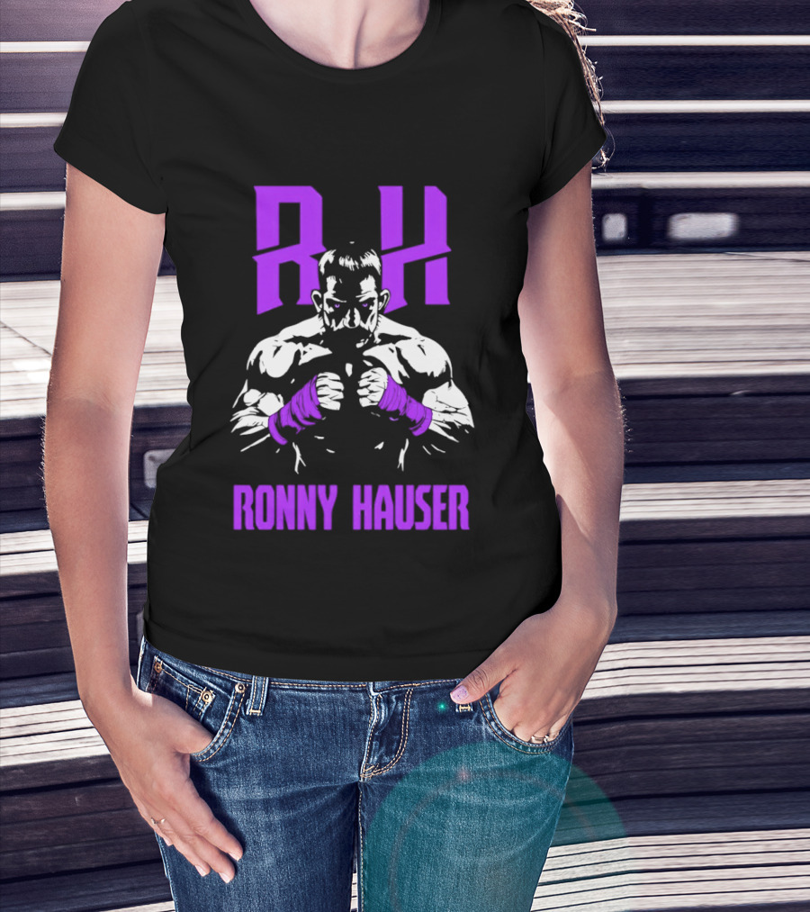 RH Ronny Hauser Wrestler With Purple Boxing Wraps T-Shirt