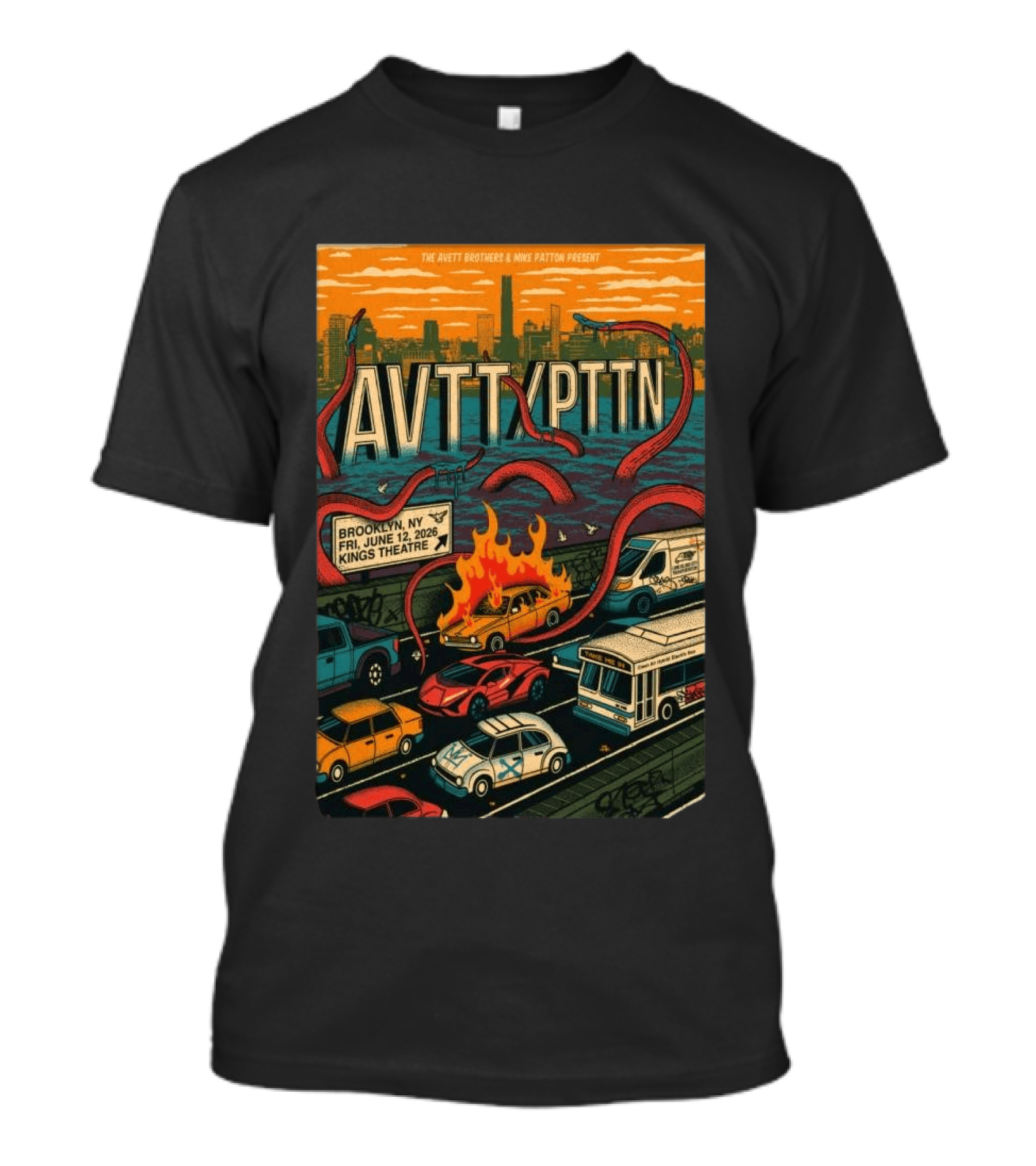 The Avett Brothers Mike Patton Brooklyn NY June 12 2026 Kings Theatre T-Shirt