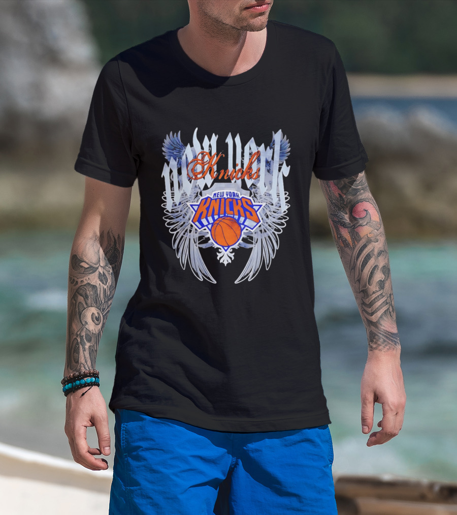 New York Knicks Wings Shield Basketball T-Shirt