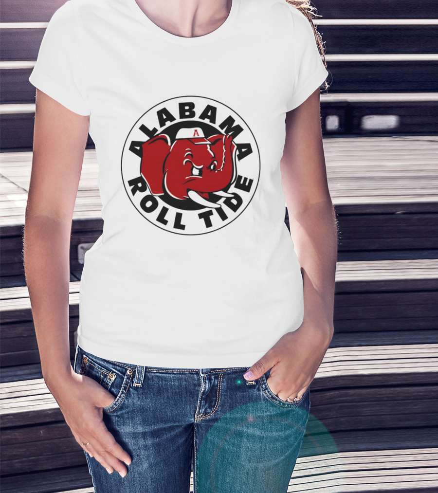 Alabama Crimson Tide Roll Tide Baseball Elephant T-Shirt