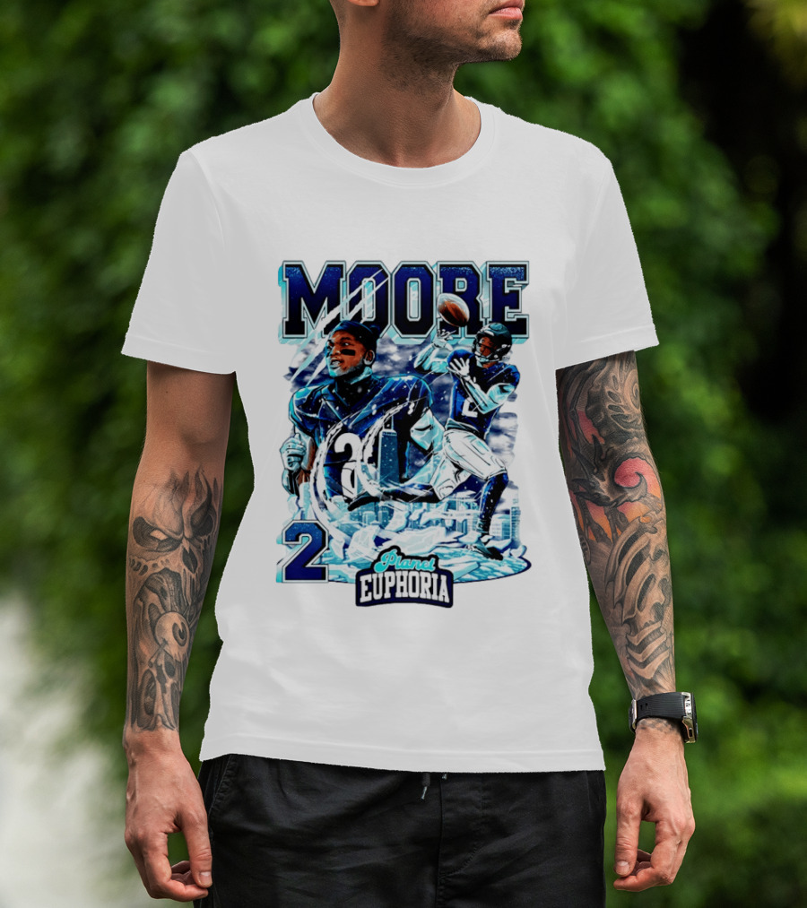 DJ Moore Chicago Bears Planet Euphoria Iceman Player Collage T-Shirt