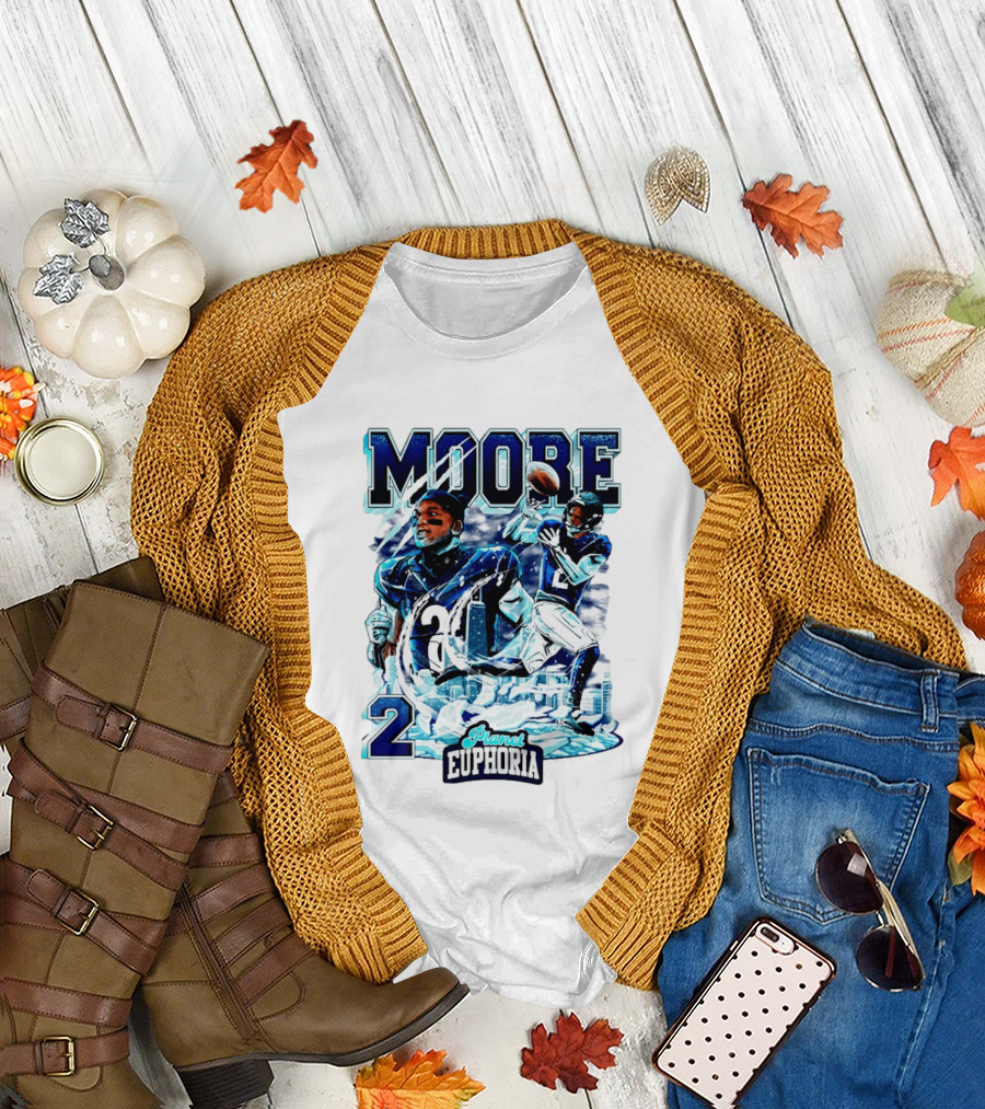 DJ Moore Chicago Bears Planet Euphoria Iceman Player Collage T-Shirt
