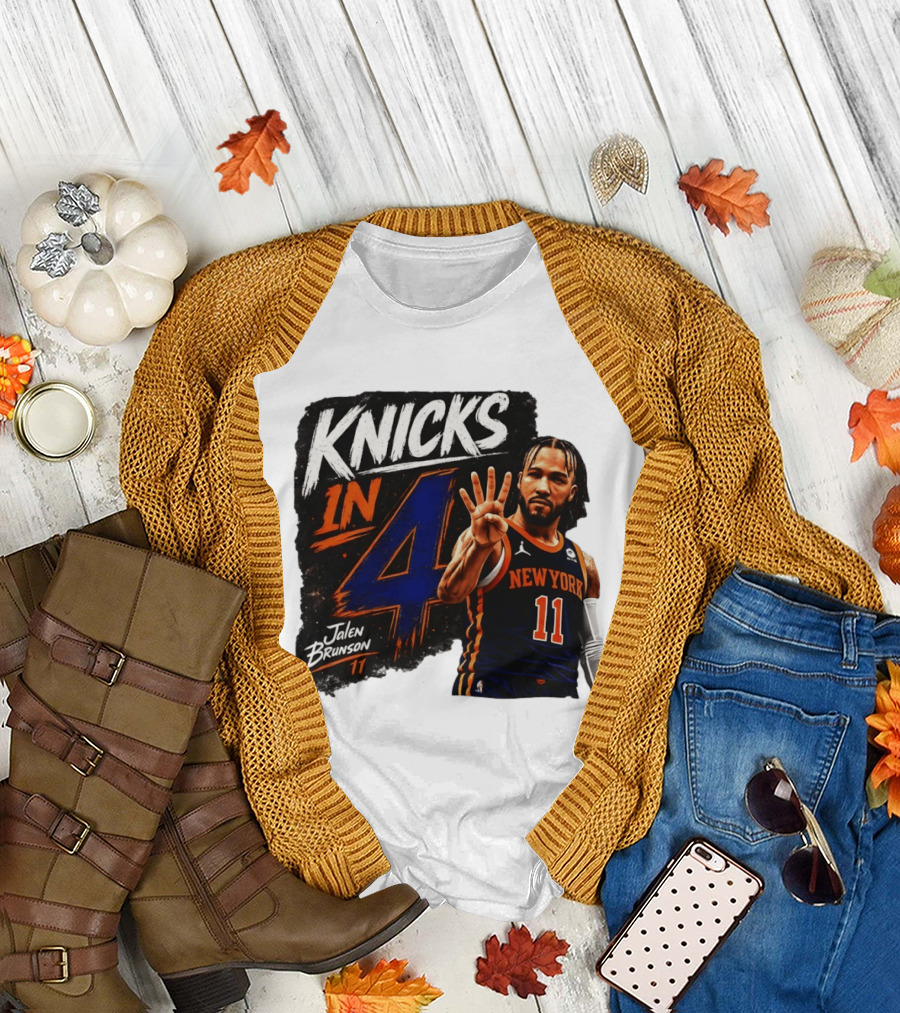 Knicks In 4 Jalen Brunson 11 New York T-Shirt