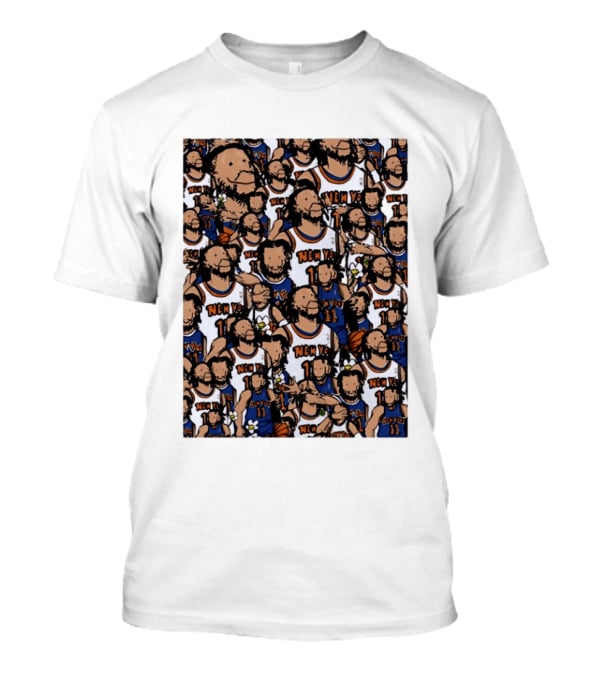 Jalen Brunson New York Knicks Number 11 NEMY Cartoon Collage T-Shirt