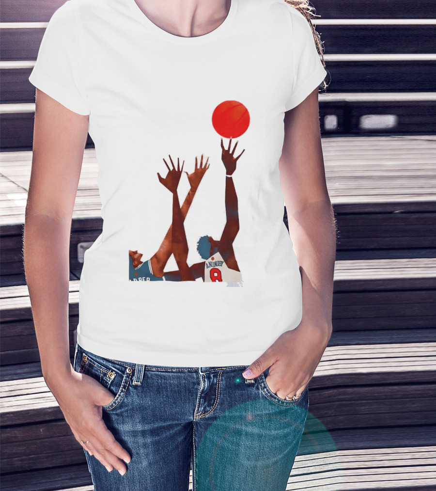 OG Anunoby Basketball Reaching Action Harper White T-Shirt