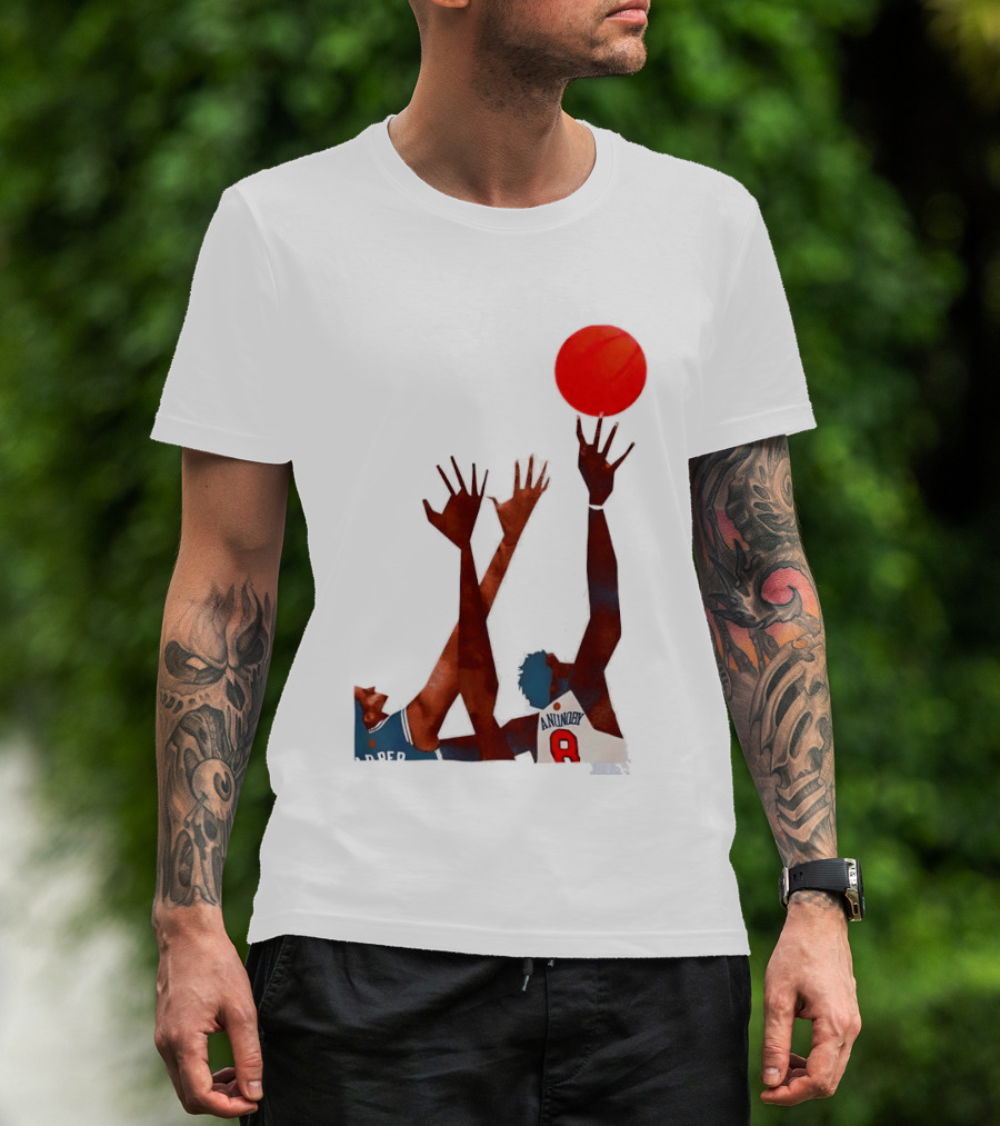 OG Anunoby Basketball Reaching Action Harper White T-Shirt