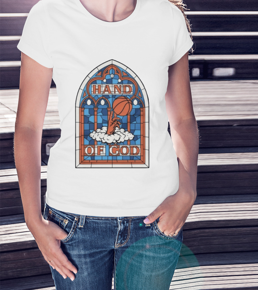 OG Anunoby Knicks Hand Of God Basketball Stained Glass Hero T-Shirt