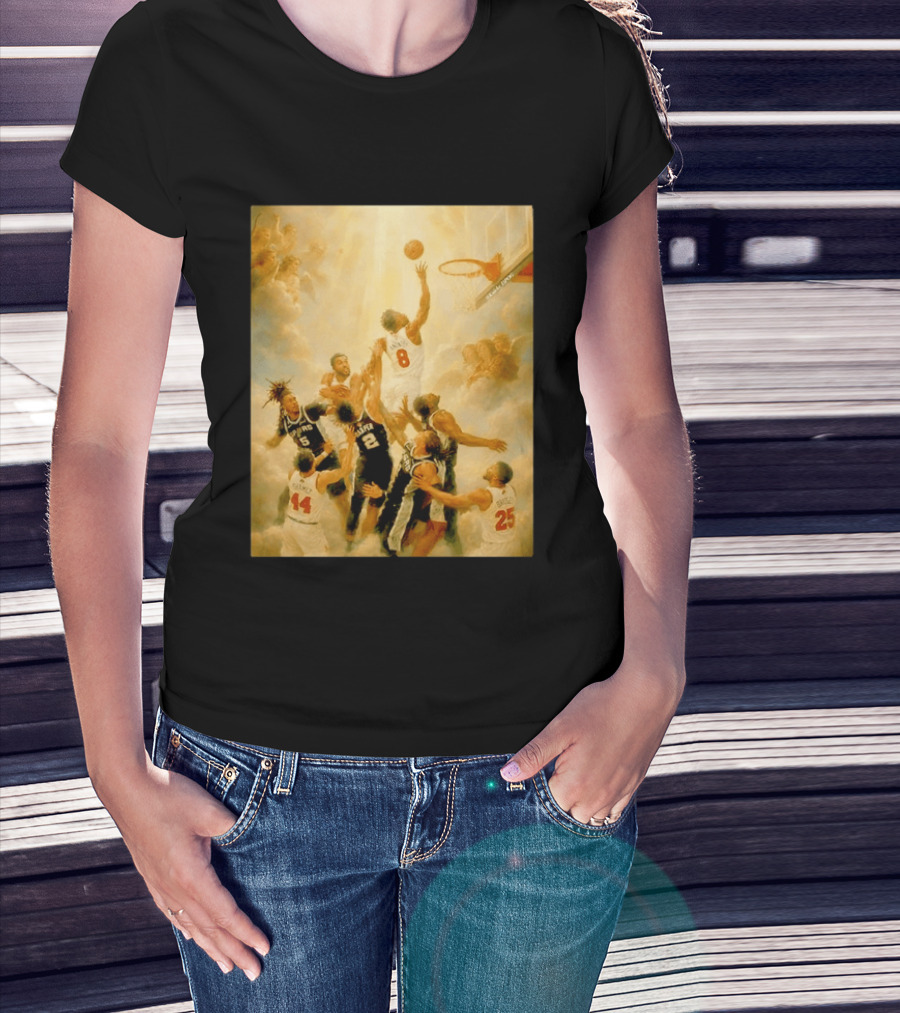 OG Anunoby Dunking New York Knicks Vs San Antonio Spurs High Renaissance Basketball Duel T-Shirt