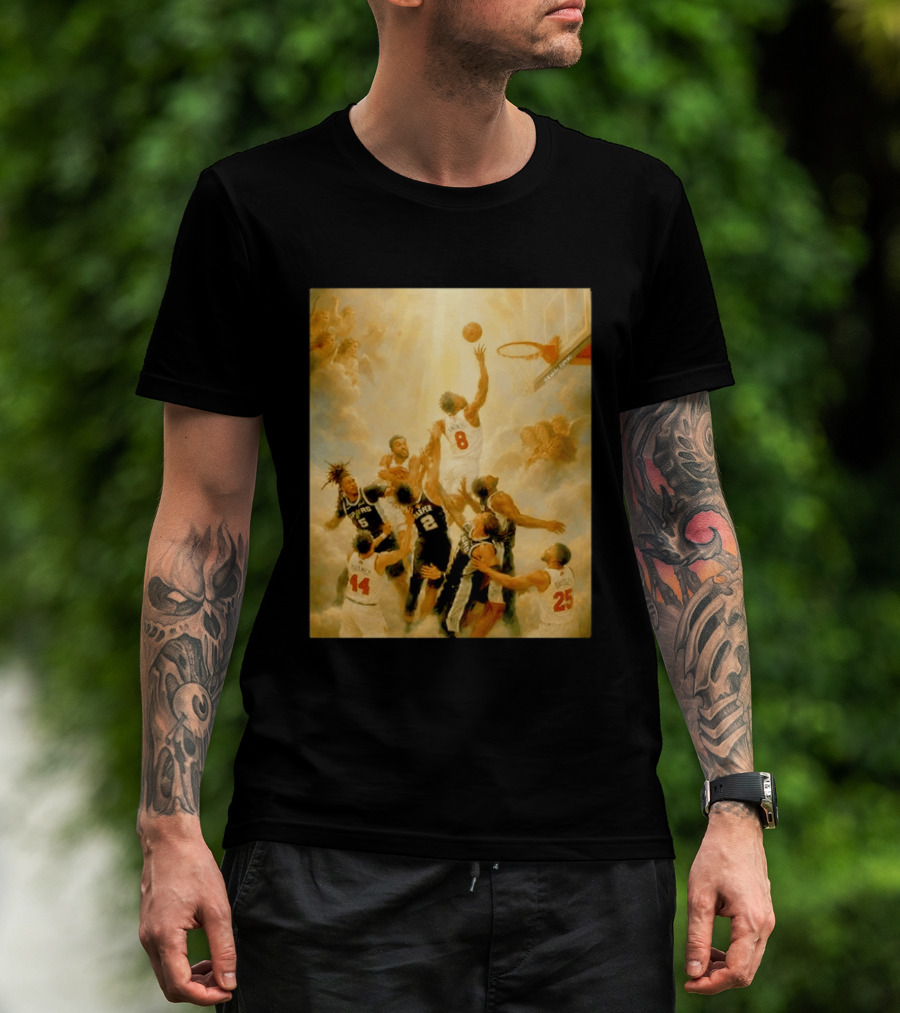 OG Anunoby Dunking New York Knicks Vs San Antonio Spurs High Renaissance Basketball Duel T-Shirt