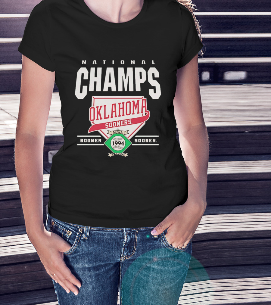 Oklahoma Sooners 1994 NCAA Baseball National Champs Boomer Sooner T-Shirt