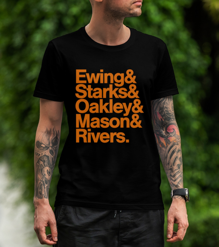 Ewing Starks Oakley Mason Rivers New York Knicks 1993 T-Shirt