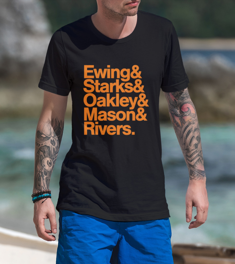 Ewing Starks Oakley Mason Rivers New York Knicks 1993 T-Shirt