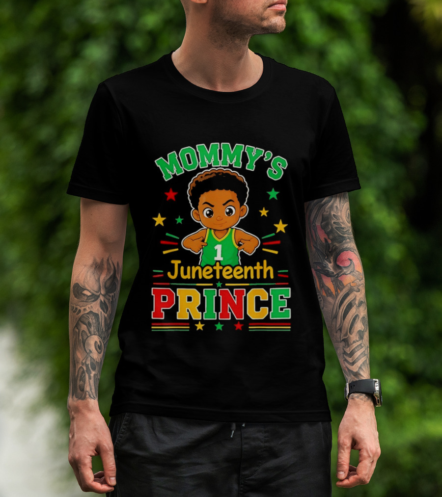 Mommy's Juneteenth Prince Little Boy Basketball Celebration Number One Kid T-Shirt