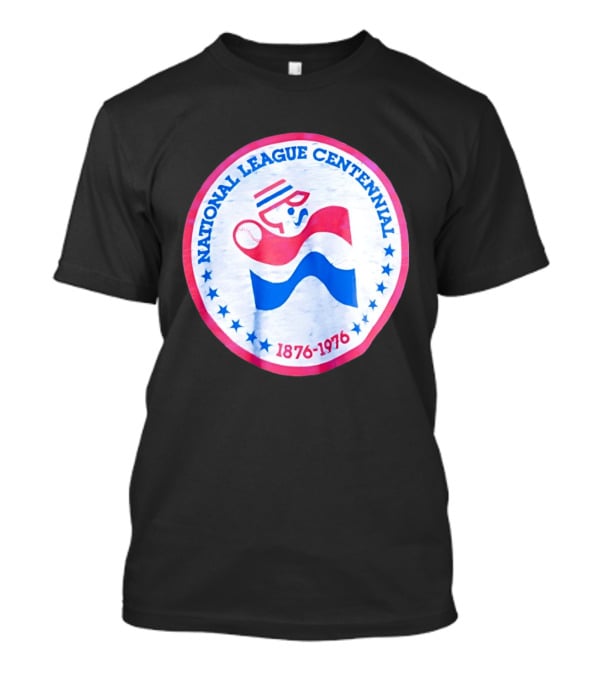 National League Centennial 1876 1976 Baseball Anniversary Retro MLB Bold Blue Red T-Shirt