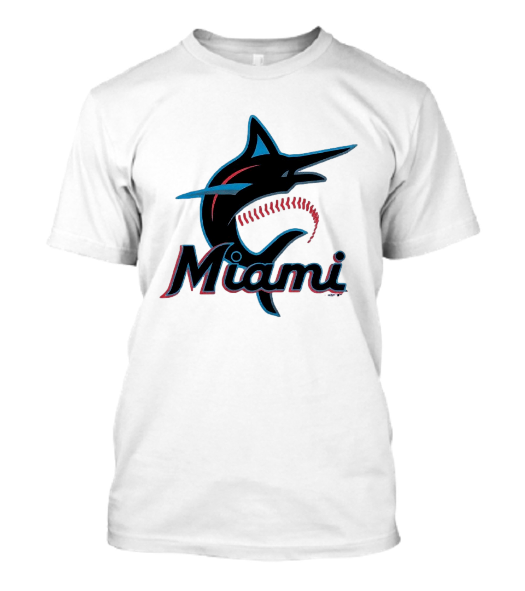 Miami Marlins Marlin Leaping Fish Miami Script T-Shirt