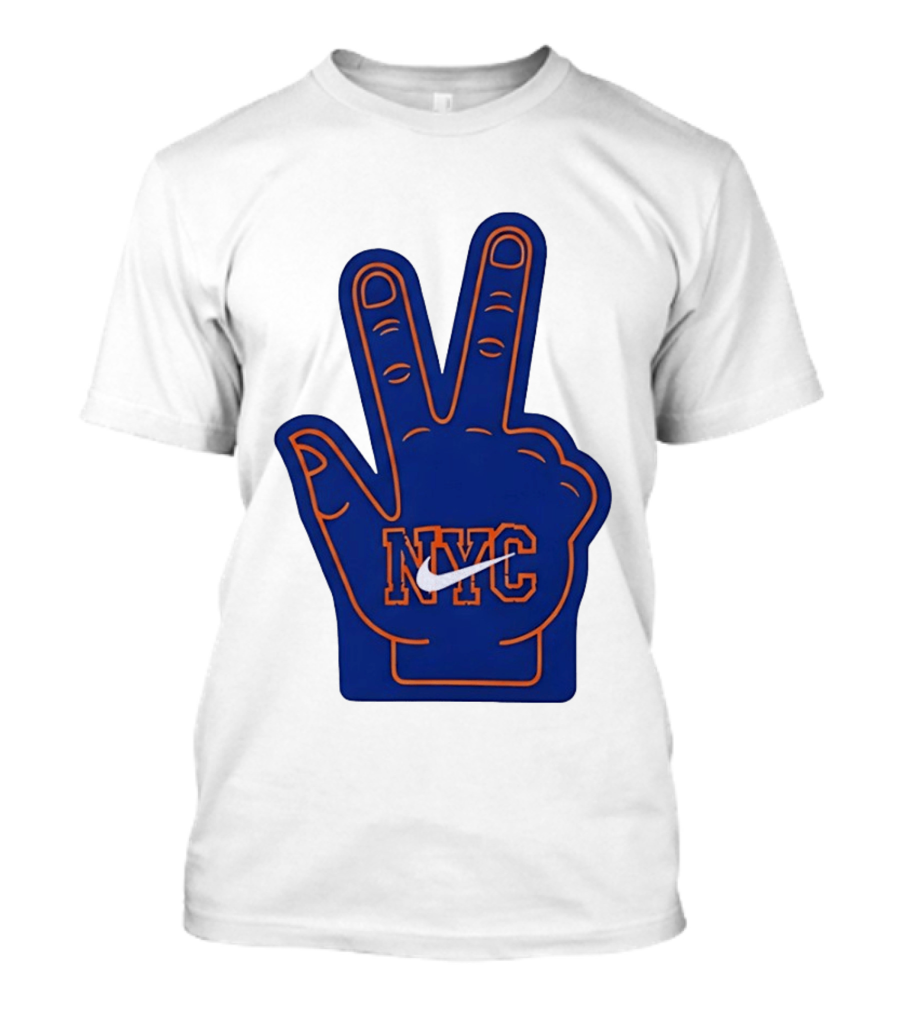 NYC Foam Finger Peace Sign New York Knicks Basketball T-Shirt