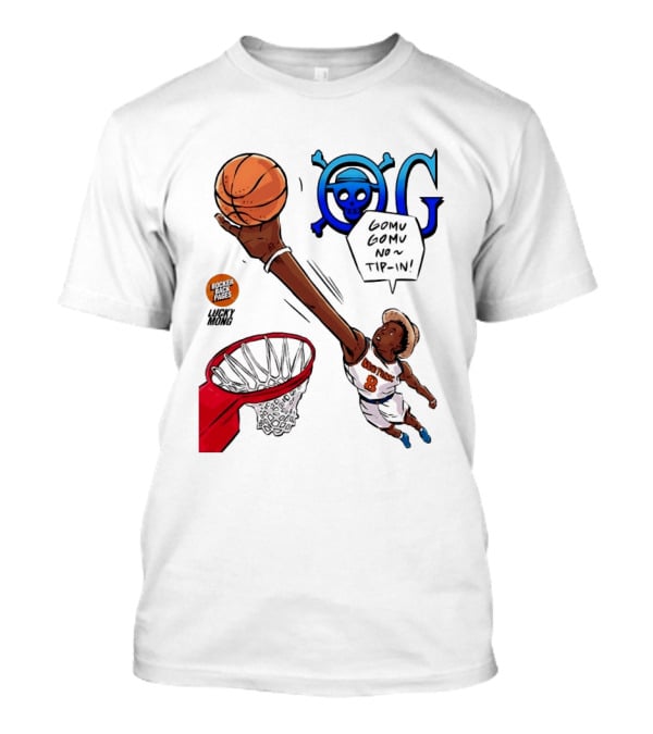 OG Anunoby X One Piece Luffy New York Knicks 2026 Gomu Gomu No Tip In Comic T-Shirt
