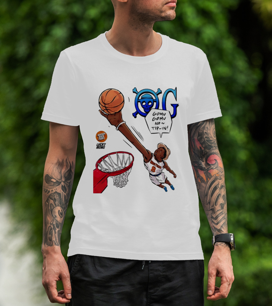OG Anunoby X One Piece Luffy New York Knicks 2026 Gomu Gomu No Tip In Comic T-Shirt