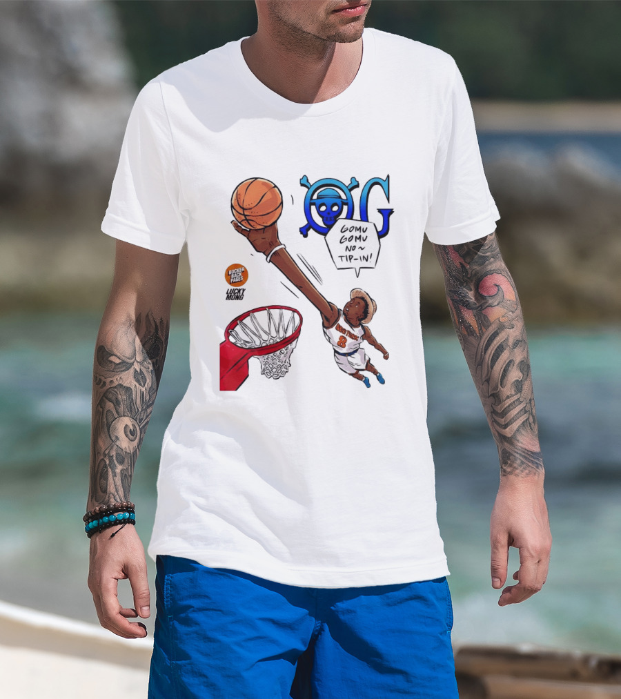 OG Anunoby X One Piece Luffy New York Knicks 2026 Gomu Gomu No Tip In Comic T-Shirt