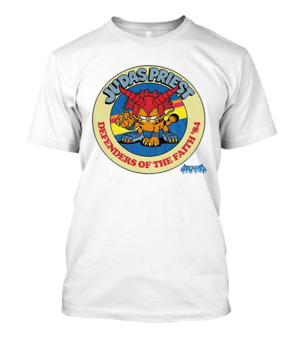 Judas Priest Defenders Of The Faith '84 Orange Cat T-Shirt