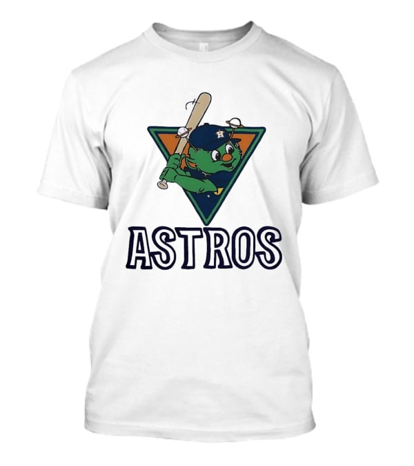 Orbit Houston Astros With Saturn Rings Baseball Bat Triangle T-Shirt