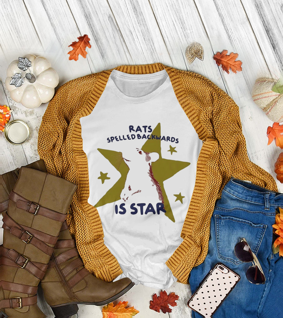 Rats Spelled Backwards Is Star Rodent Star Wordplay Pun Nature T-Shirt