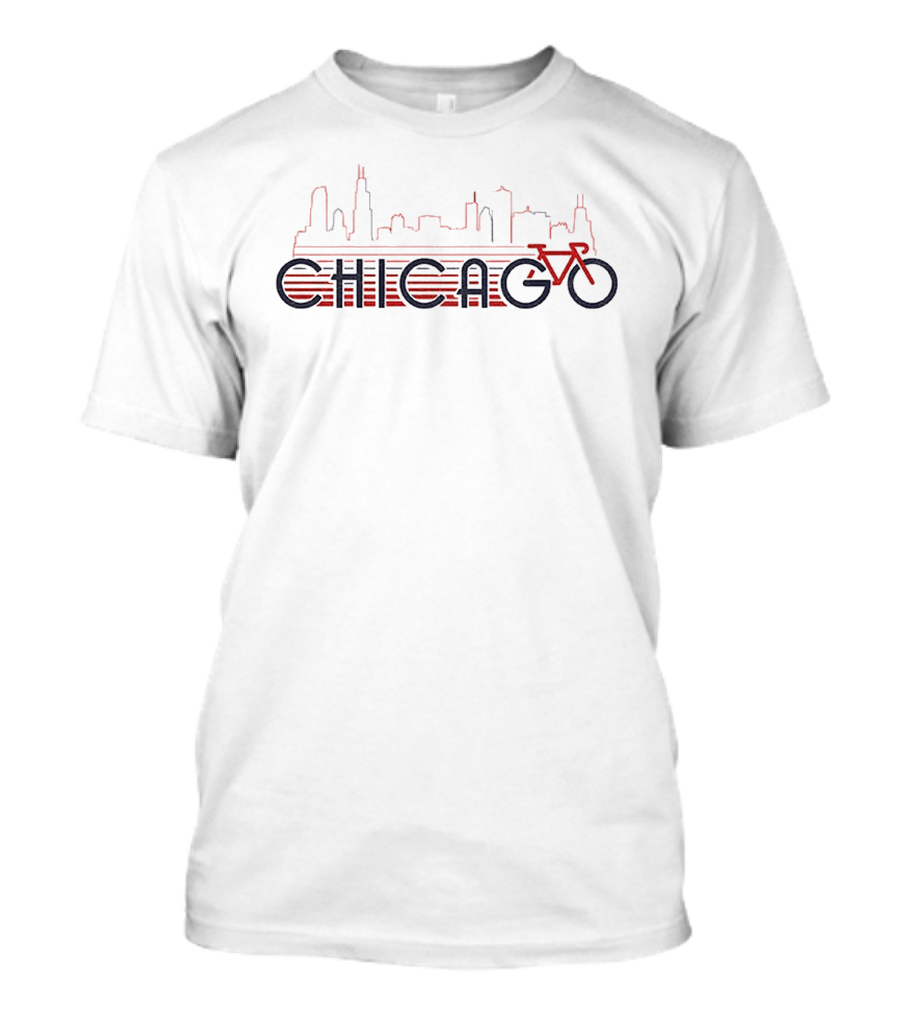 Chicago Skyline Bike Cityscape T-Shirt