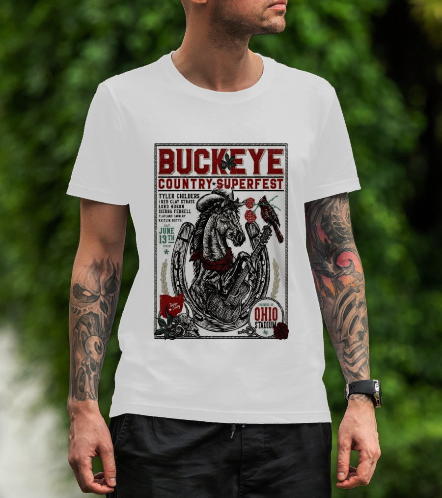Buckeye Country Superfest June 13 2026 Ohio Stadium Tyler Childers Red Clay Lord Huron Sierra Ferrell Flatland Cavalry Kaitlin Butts T-Shirt