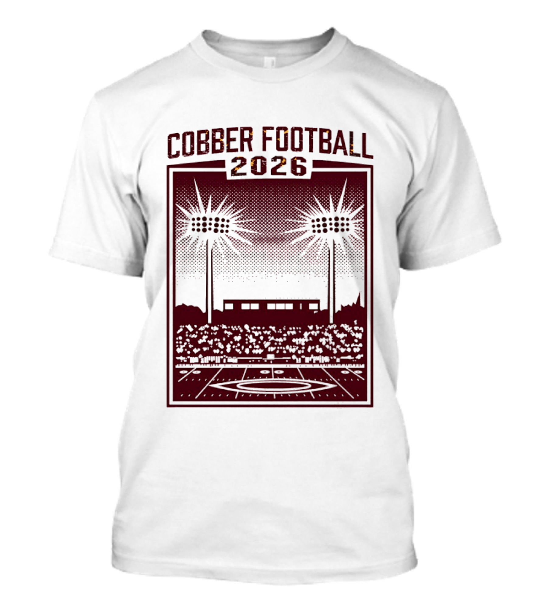 Cobber Football 2026 Stadium Lights Game Day Crowd Night Event T-Shirt