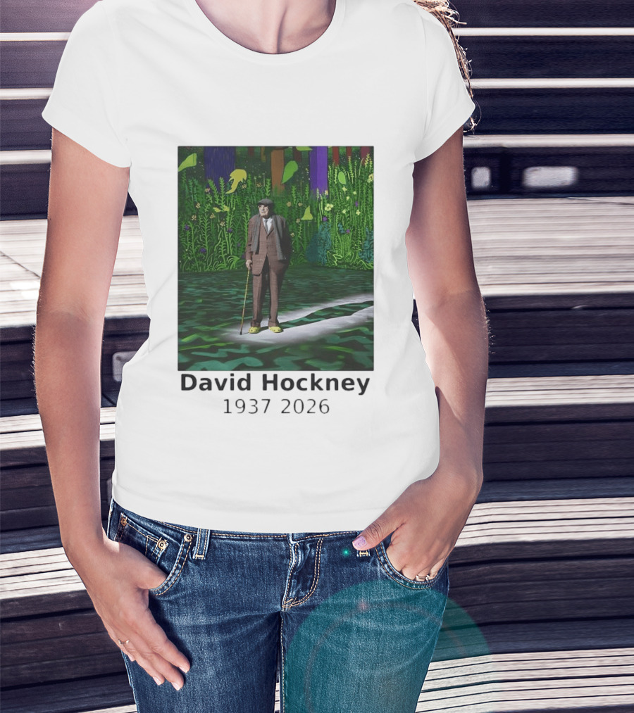 David Hockney 1937 2026 Colorful Garden Painting Memorial T-Shirt