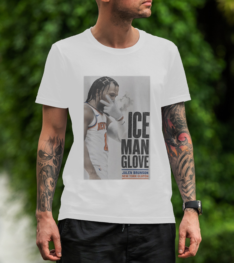 Jalen Brunson Ice Man Glove New York Knicks Clutch T-Shirt
