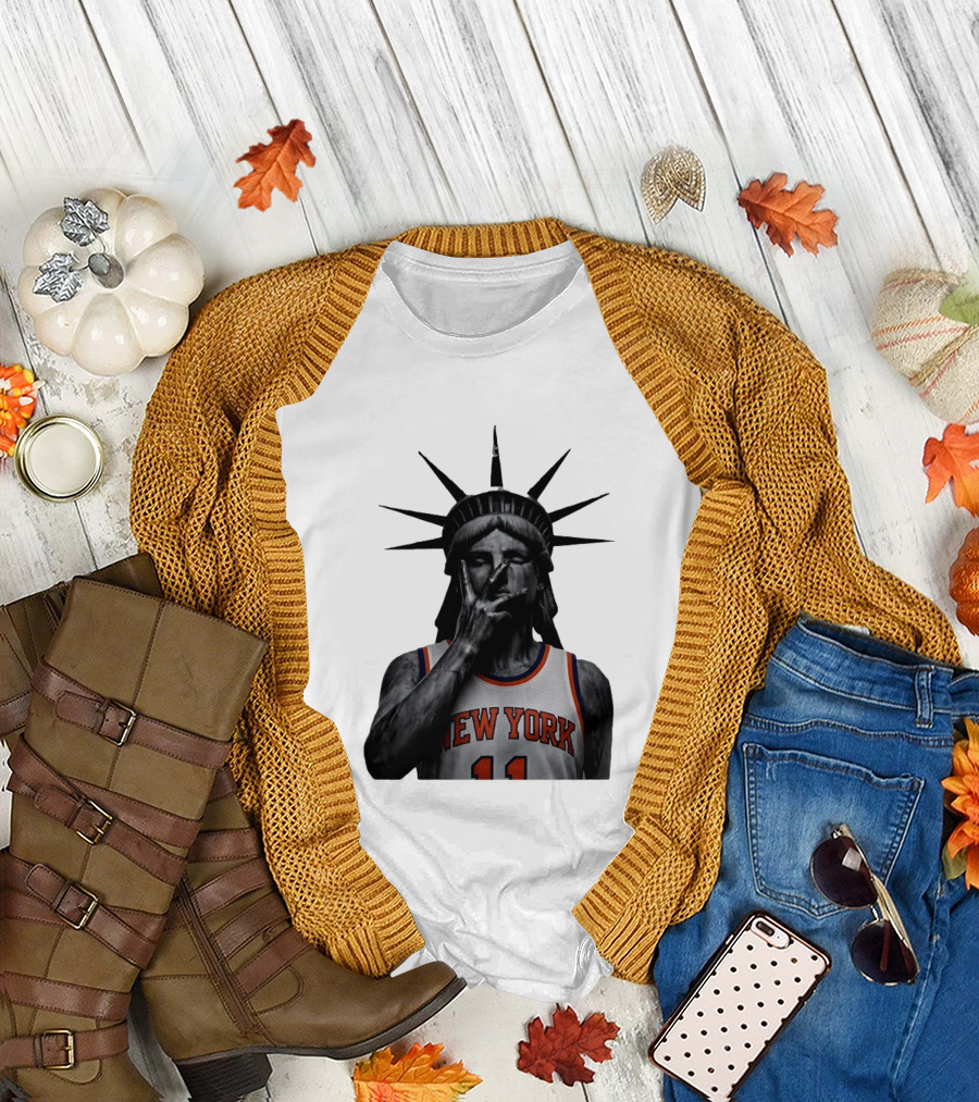 New York Knicks Jalen Brunson Statue of Liberty Basketball Legend The Wait Is Over T-Shirt