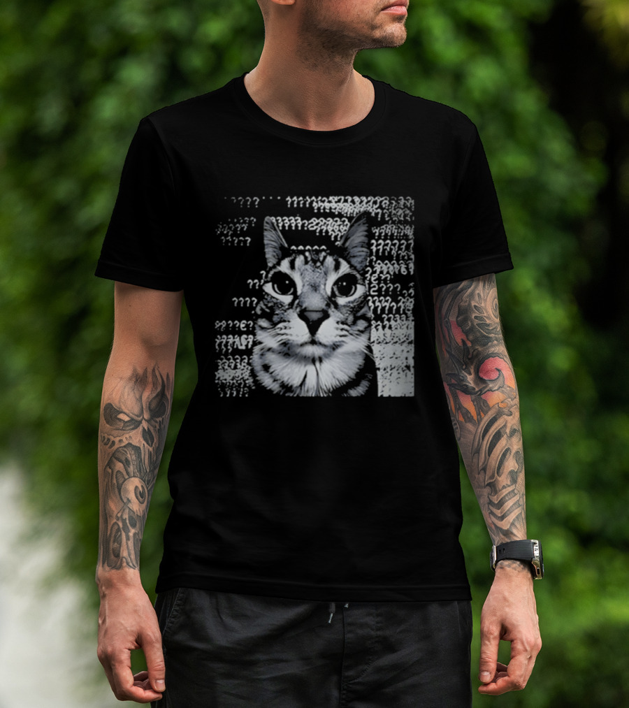 Cat Question Marks T-Shirt