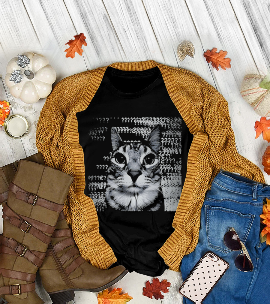 Cat Question Marks T-Shirt