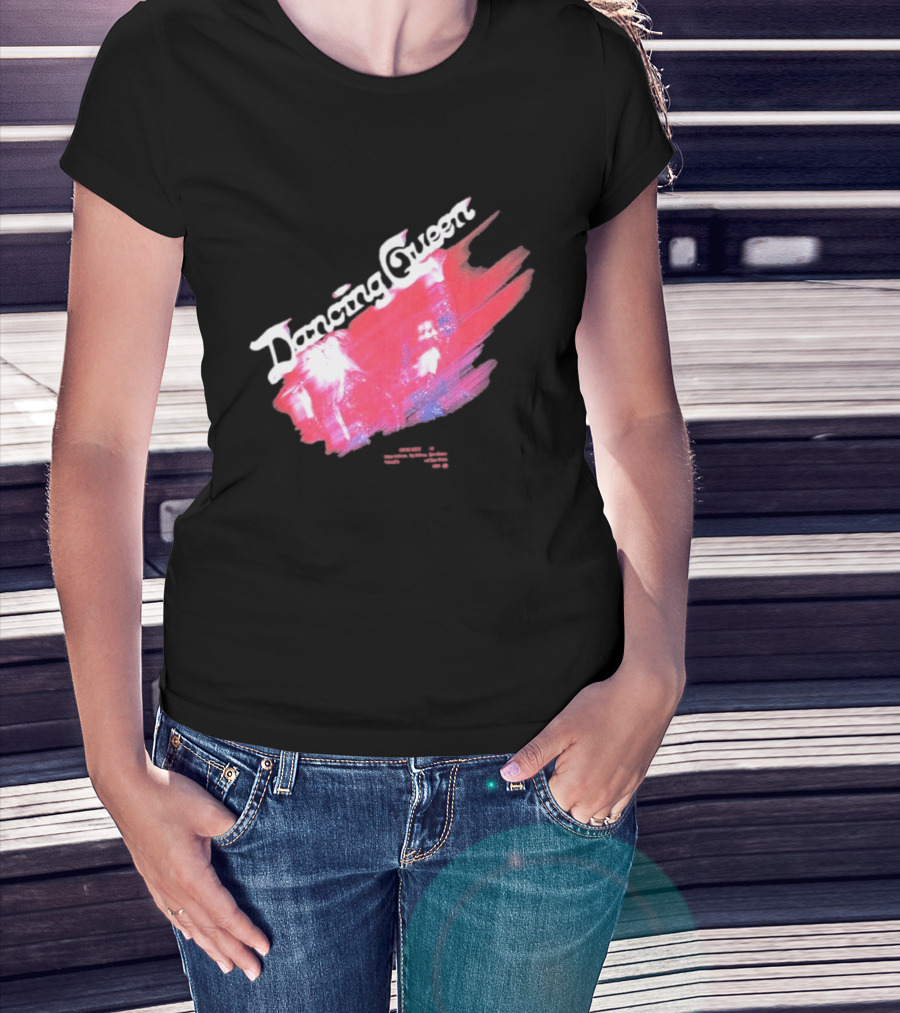ABBA Dancing Queen Retro Red Brushstroke Photo T-Shirt