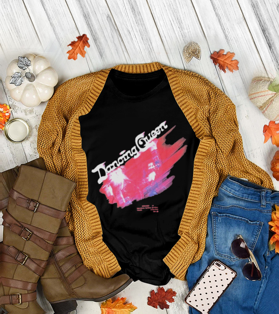 ABBA Dancing Queen Retro Red Brushstroke Photo T-Shirt