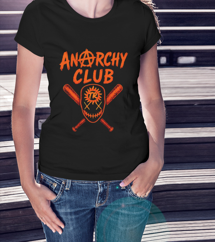 Anarchy Club Masked Face TR Crossed Bats T-Shirt