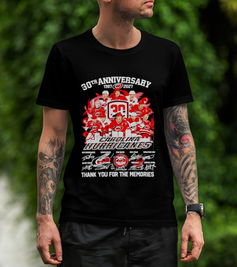 30th Anniversary Carolina Hurricanes 1997 2027 Thank You For The Memories T-Shirt