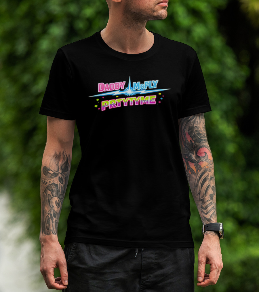 Daddy McFly Prtytyme Retro Neon Vibes T-Shirt